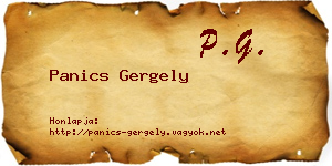 Panics Gergely névjegykártya